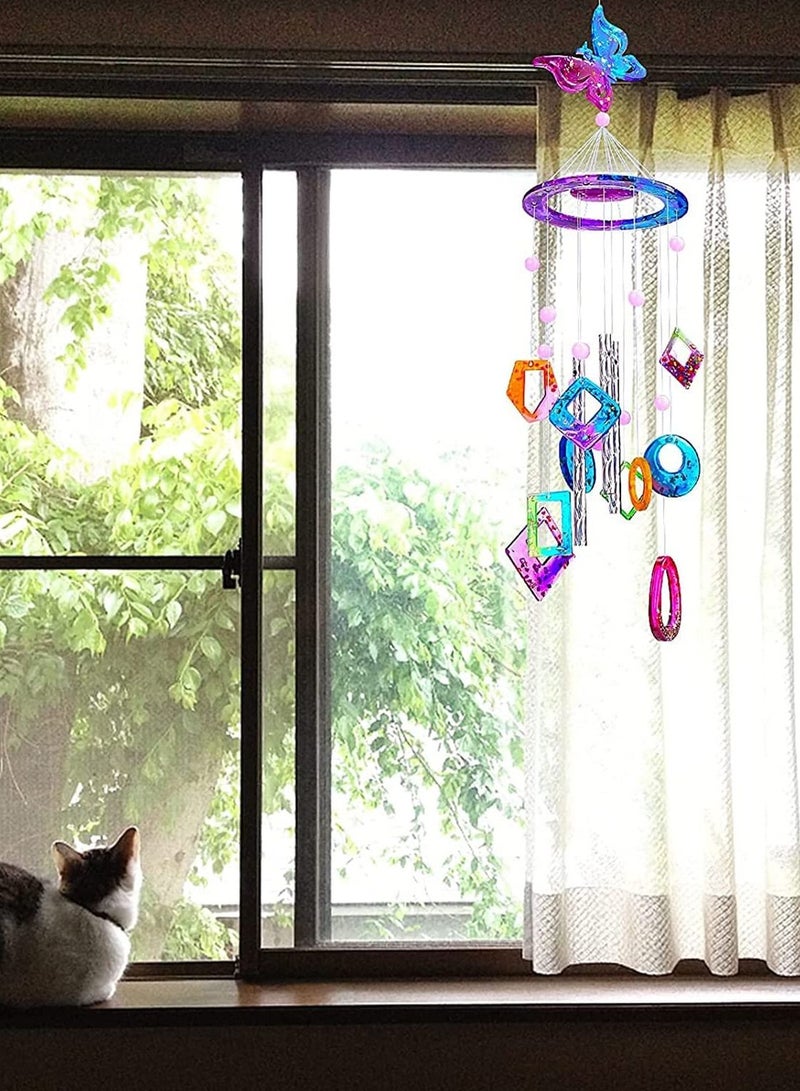 SYOSI Resin Mold, 62pcs Wind Chimes Resin Molds Silicone Kit Bundle Butterfly Design for Resin Casting, Wind Bell Epoxy Molds for Home Decor - Image 5