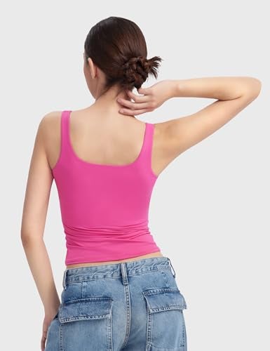 PUMIEY تي شيرت بوميي للنساء بدون أكمام مزدوج الطبقات صيفي للخروج، بلش متوسط - Image 4