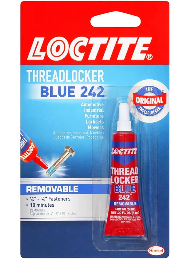 Loctite Henkel 209728 Heavy Duty Threadlocker, 0.2 Oz, Blue 242, Single Thread Locking Adhesive, 0.2 Fl. Oz (Pack Of 1), 2  - Image 1