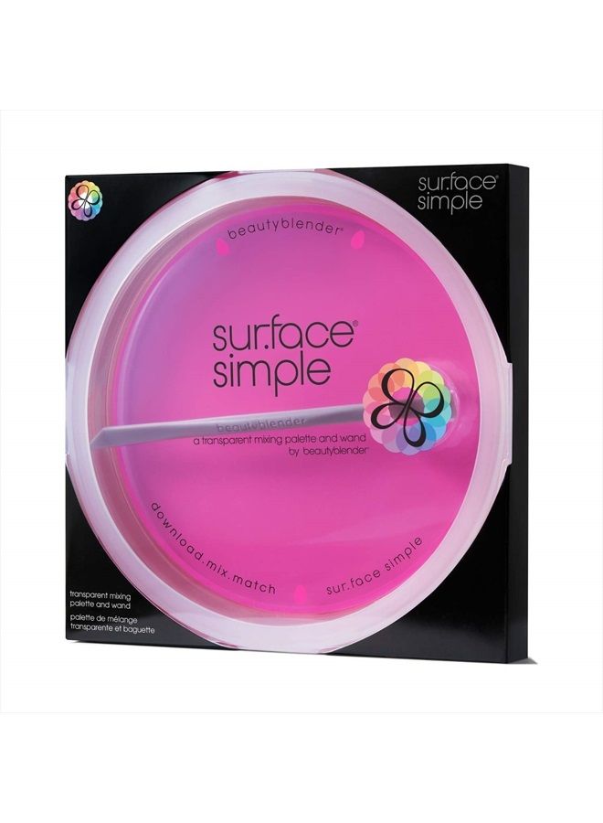 beautyblender sur.face simple Portable Clear Palette for Mixing and Matching Foundations and Creams, Includes a Mixing Makeup Wand - Image 1