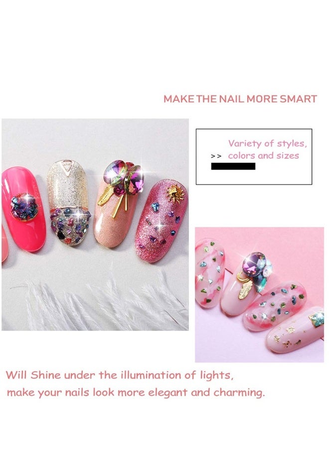 6 Boxes Mixed Nail Art Rhinestones Diamonds Crystals Beads Gems for 3D Nails Art Decoration Nail Art Supplies - Image 4