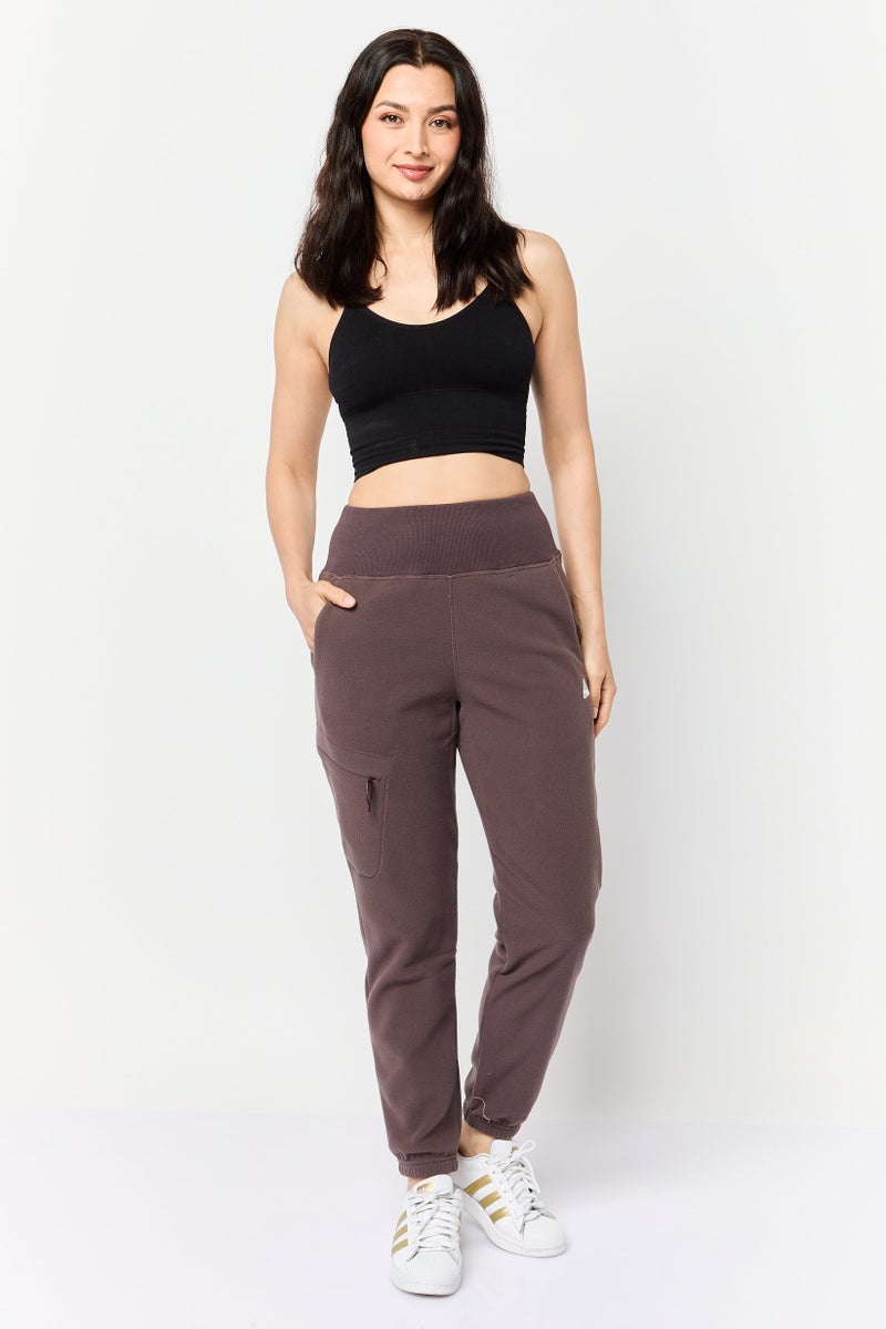 Hoka Women Sportswear Fit Running Fleece Jogger Pants, Grape - Image 4