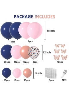 Navy Blue And Pink Balloon Garland Kit 140Pcs Gender Reveal Balloon Arch Navy Blue Balloon Garland Kit With Pink Rose Gold Balloons 5/12/18 Inch For Boy Or Girl Baby Shower Wedding Decorations - pzsku/ZAAF6DB9B185287643F64Z/45/_/1734348204/9ab94b2b-18be-49b5-8135-23e44e7d657a