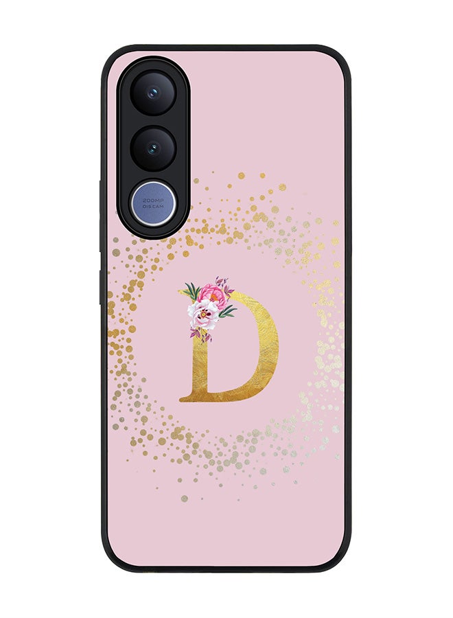 Stylizedd For vivo V70 FE Case,Slim fit Camera Protection, Shockproof Thin Phone cover  - Custom Monogram Floral - D  (Pink ) - Image 1
