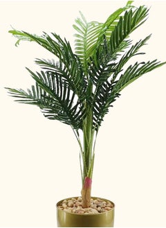 DRAMA HOME Artificial Ornamental Palm Tree in Pot Green/Matte Gold120 cm  - Image 2