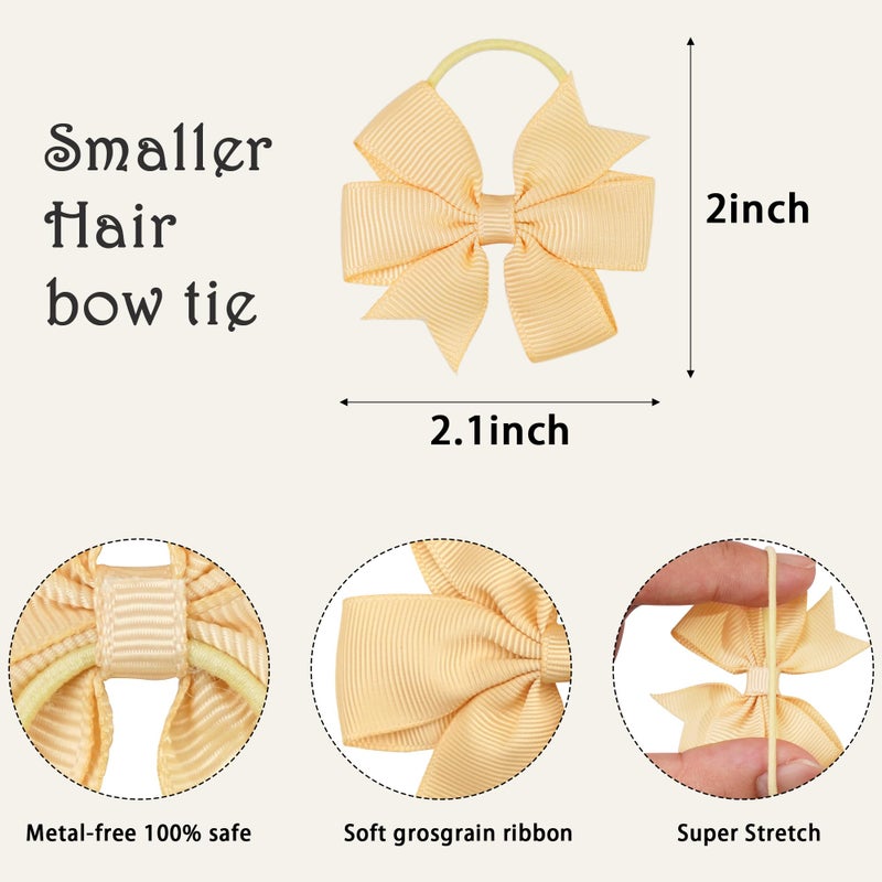 BBgifts 30PCS 2 Inches Baby Girls Hair Bows Ties Mini Pinwheel Boutique Elastic Hair Rubber Ribbon Hair Band Accessories for Kids Toddlers Infants - Image 2