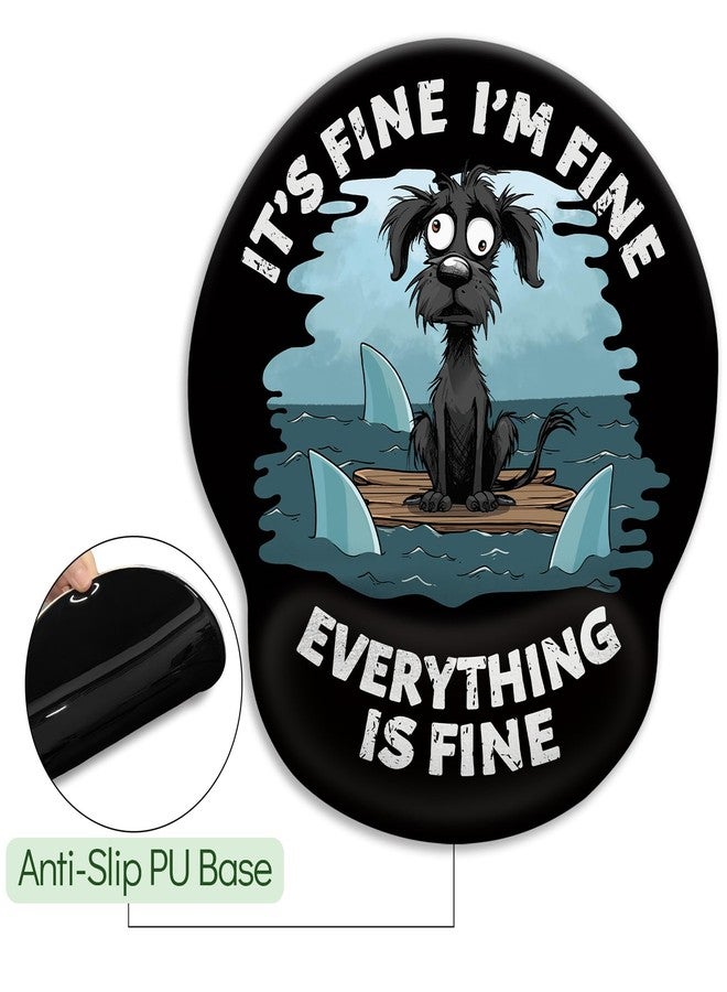 LIMKRIAN Funny Ergonomic Mouse Pad with Wrist Rest, Gaming Mouse Pad Wrist Support with Non-Slip Pain Relief PU Base, It's Fine Dog Mouse Pads for Desk Work, Cute Home Office Desk Accessories Decor - Image 5