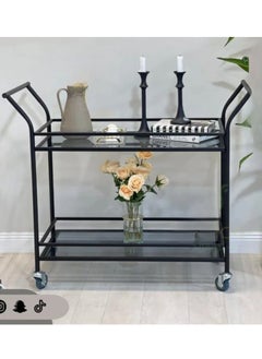 Other Manufacturer Black glass coffee serving cart 
