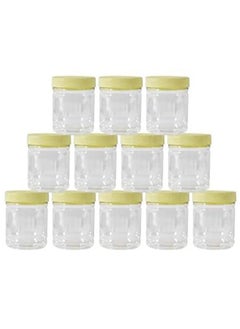 Sunpet 12-Piece Round Spice Jar White/Yellow 250ml  - Image 1