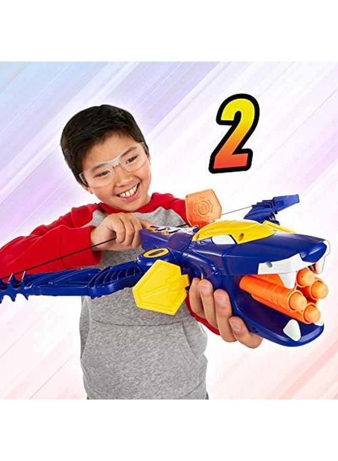 باور رينجرز لعبة Beast Morphers Beast X King Mega Bow Toy Nerf Dart Firing مسلسل تلفزيوني مستوحى من الحركة للأولاد من سن 8 سنوات فما فوق E7832 - Image 4