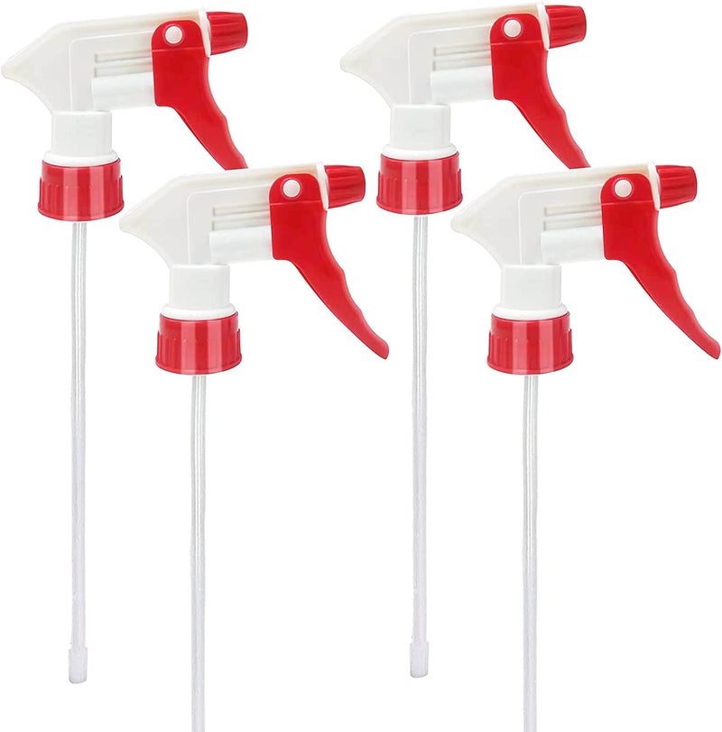 Cosywell Plastic Spray Bottle Nozzle Heavy Duty Spraying Bottle Replacement Part Leak Proof Mist Water Bottle Spray Nozzle for Chemical Cleaning Solutions All-Purpose Adjustable Head Sprayer 4PCS (Red) - Image 1