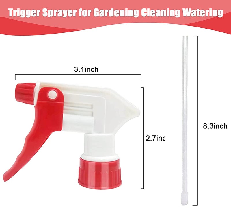 Cosywell Plastic Spray Bottle Nozzle Heavy Duty Spraying Bottle Replacement Part Leak Proof Mist Water Bottle Spray Nozzle for Chemical Cleaning Solutions All-Purpose Adjustable Head Sprayer 4PCS (Red) - Image 2