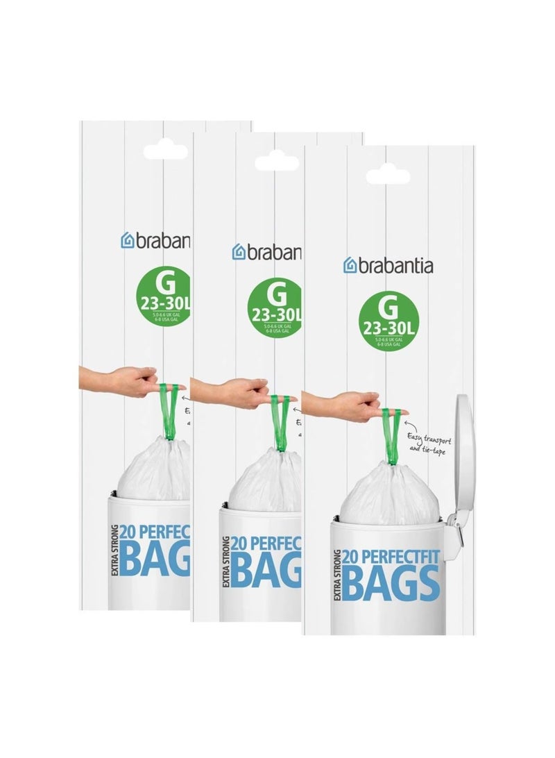 برابانتيا حجم G 30 لتر بن بطانات (20 كيس لكل لفة) حزمة من 3 - Image 1