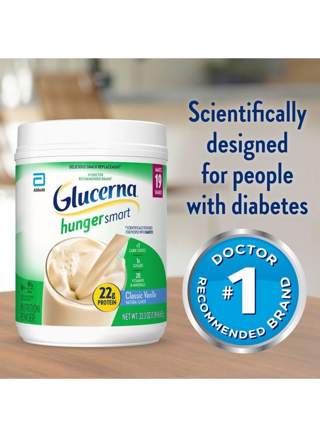 Glucerna بودرة هانجر سمارت، مشروب سكري لدعم إدارة مستوى السكر في الدم، 22 جرام بروتين، 130 سعرة حرارية، فانيليا كلاسيكية، 22.3 أونصة، عبوة 2 - Image 3