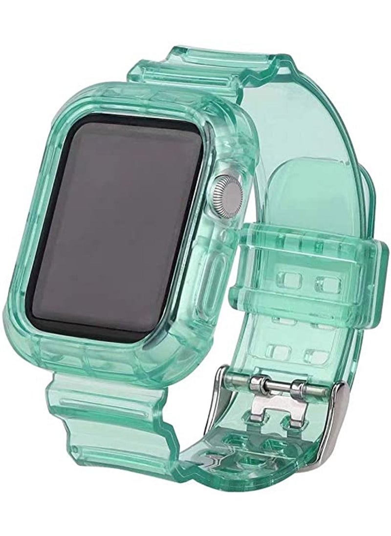 GT-Wheel - Clear Watch Band for Apple Watch, Transparent Clear Soft Silicone Sports iWatch Band Strap for Apple Watch Series 6/5/4/SE - Image 1