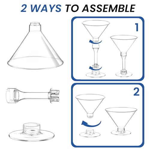 CALBODE 40 Pack Plastic Martini Glasses 5 Oz Disposable Cocktail Glasses, Tall Mini Martini Cups, Plastic Margarita Glasses Perfect for Thanksgiving Christmas Party Btirhday Wedding and All Events - Image 3