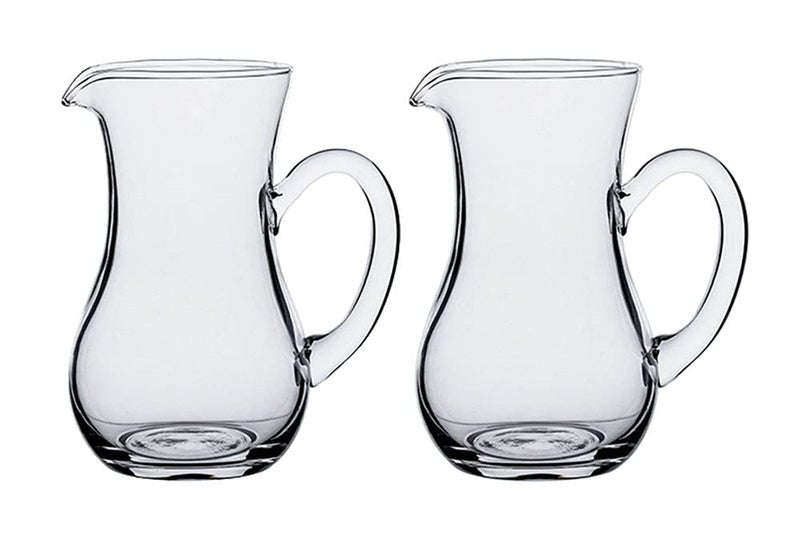 Mozacona Mozacona 2pcs Glass Creamer Pitcher Sauce Serving Pitcher Milk Creamer Jug300ml 