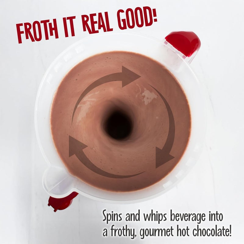 Nostalgia Retro Frother and Hot Chocolate Maker and Dispenser, 32 Oz, for Coffees, Lattes, Cappuccinos, Red - Image 4