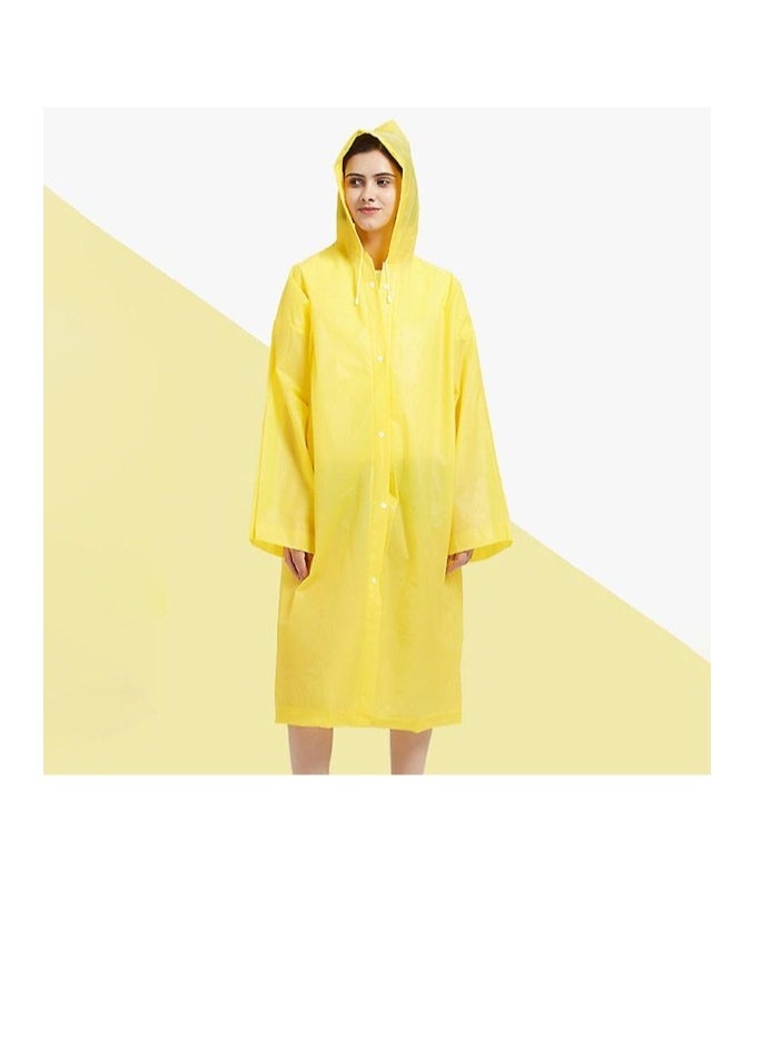 OASIS-TH 1 PCS Reusable Adults Raincoats,Rain Ponchos with Hood Drawstring, Lightweight Rain Coat Waterproof Yellow  - Image 1