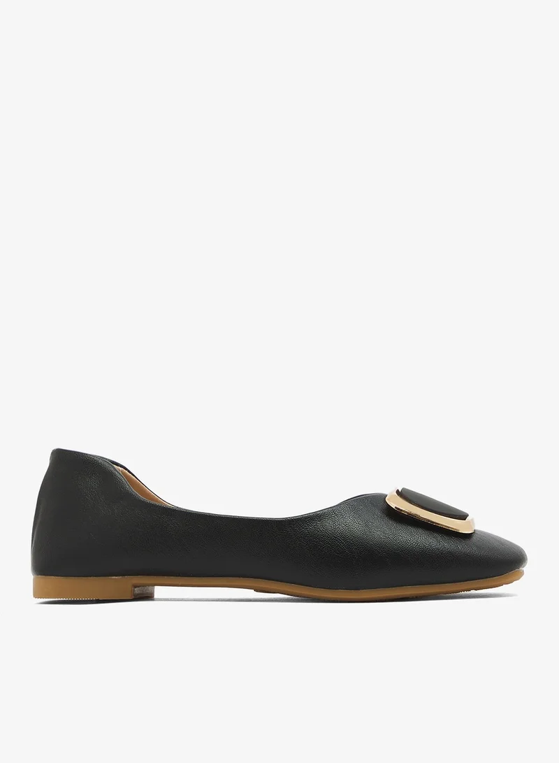 Ginger Buckle Detail Ballet Flats