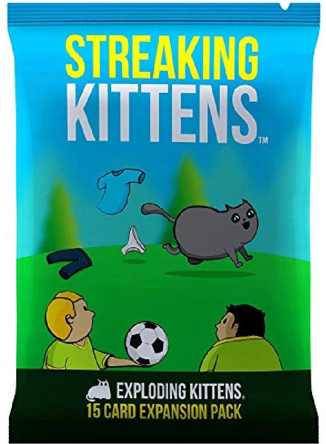 Exploding Kittens LLC Streaking Kittens Expansion Set - Ridiculous Russian Roulette Card Game, Easy Family-Friendly Party Games - Card Games For Adults, Teens & Kids - 15 Card Add-On  - Image 1