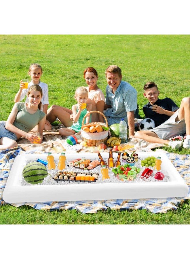 Jasonwell 3 PCS Inflatable Serving Bars Ice Buffet Salad Serving Trays Food Drink Holder Cooler Containers Indoor Outdoor BBQ Picnic Pool Party Supplies Luau Cooler w Drain Plug - Image 3