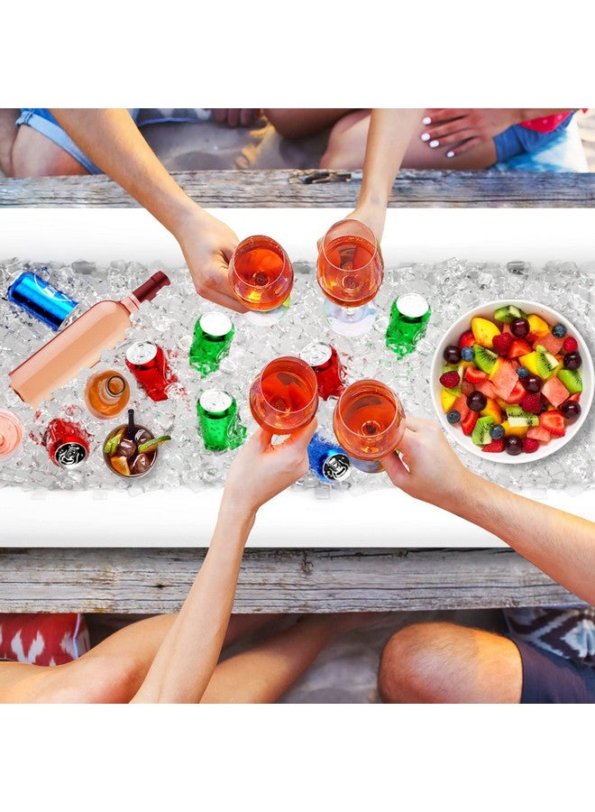 Jasonwell 3 PCS Inflatable Serving Bars Ice Buffet Salad Serving Trays Food Drink Holder Cooler Containers Indoor Outdoor BBQ Picnic Pool Party Supplies Luau Cooler w Drain Plug - Image 2