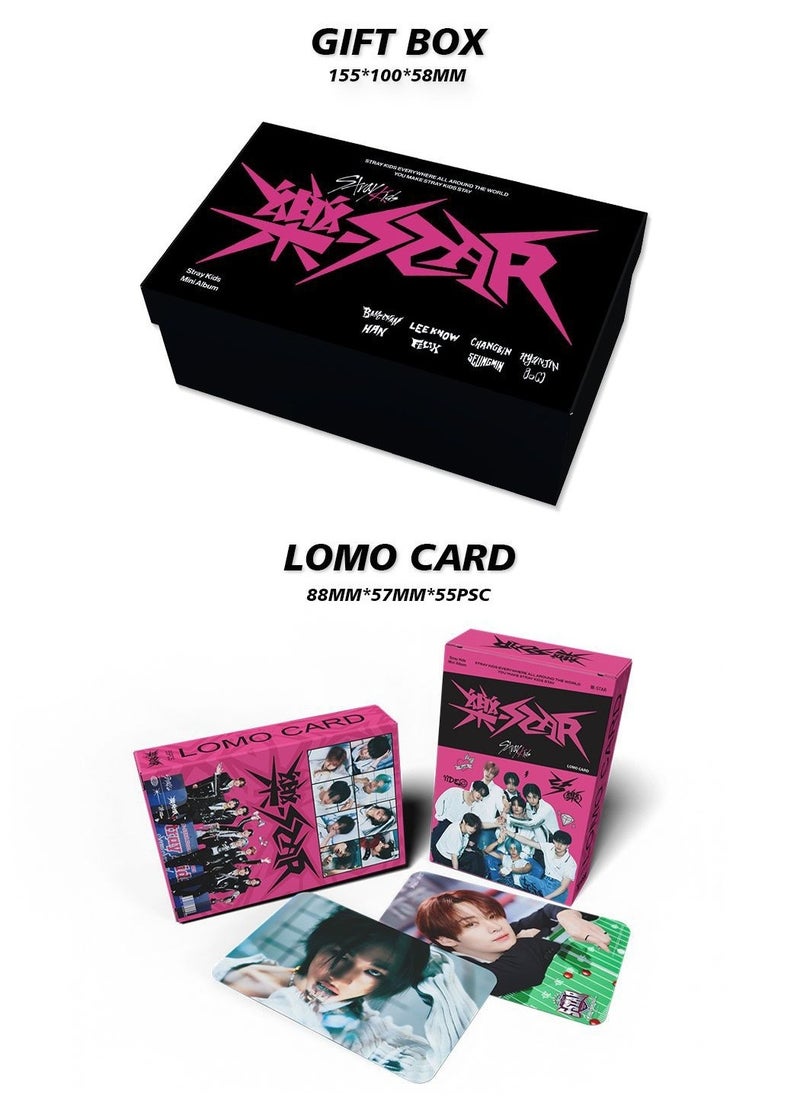 Generic StrayKids Album Rock Star Gift Box Set With Lomo Cards, Acrylic Stand, Hand Account Tape, Lanyard, Stickers, Photo Card  - Image 2