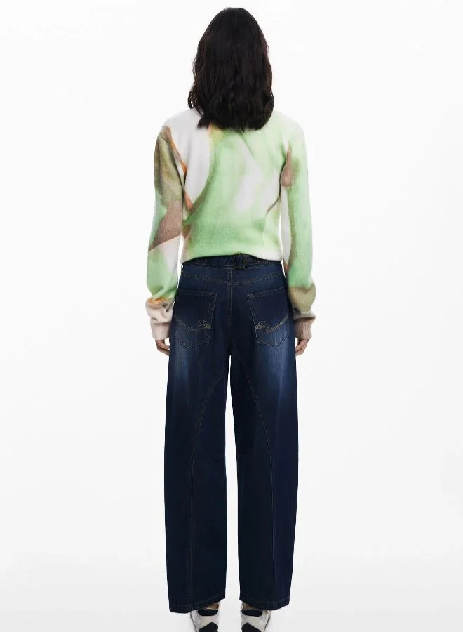 DESIGUAL Blue Long Balloon Jeans for Women | Best Price UAE