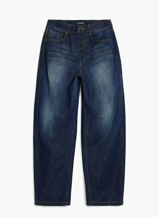 DESIGUAL Blue Long Balloon Jeans for Women | Best Price UAE