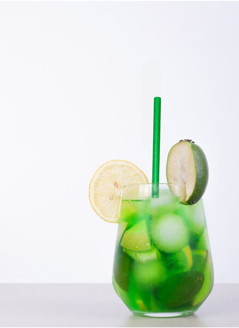 YASHTECH 8mm Paper Straws Green Individually Wrapped Pack of 500  - Image 3