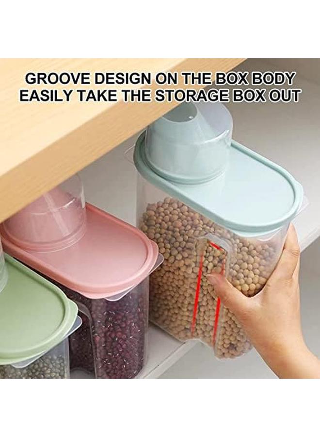 سكاي تاتش حاويات تخزين الطعام 8 قطع مع كوب قياس 2.5 لتر من البلاستيك المحكم للمطبخ ومخزن المؤن، درجة الطعام وخالية من مادة BPA للحبوب والأطعمة الجافة والدقيق والسكر - Image 2