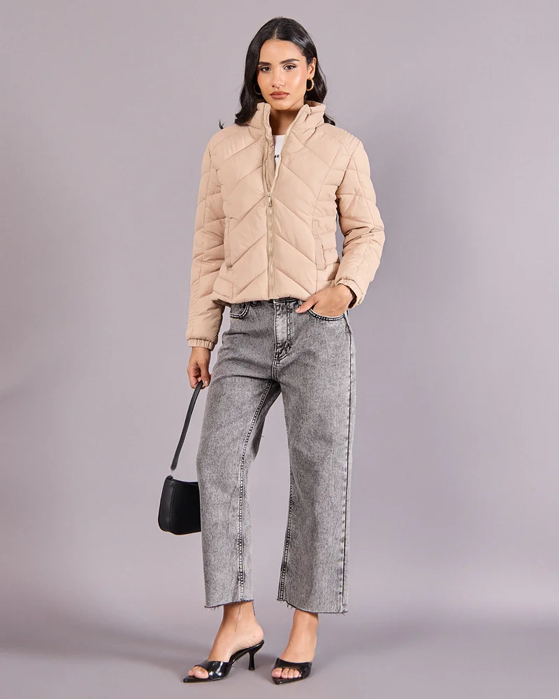 Redtag Women Beige Padded Jacket