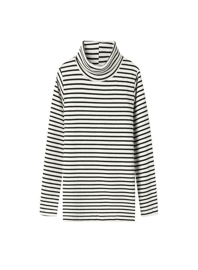 Mud Kingdom Baby Boy Long Sleeve Turtleneck T-Shirt Black Stripe 18-24 Months - Image 1