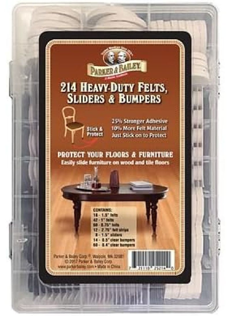 Parker & Bailey Parker & Bailey Felt Slider Bumper Kit – 16-Piece Furniture Protector Set, Prevents Scratches & Noise, Easy to Install for Hardwood & Tile Floors  - Image 1