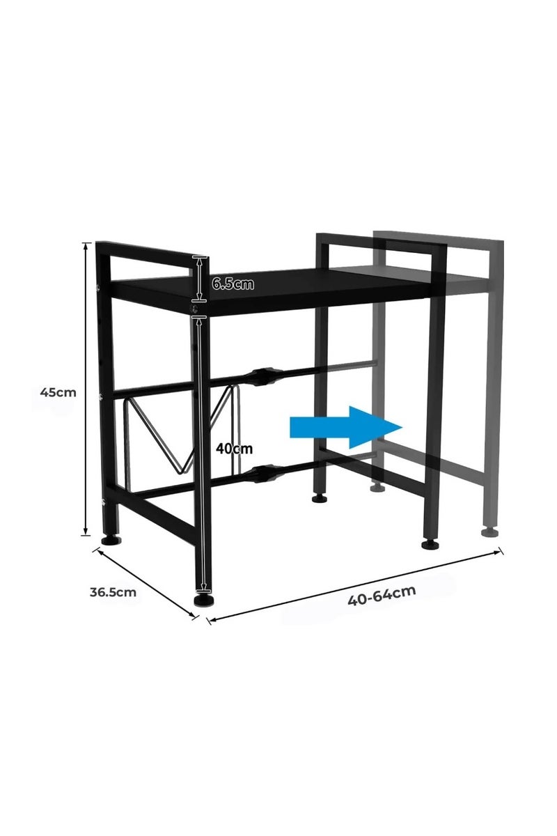 رف ميكروويف معدني قابل للتمدد بطبقة واحدة - Image 3