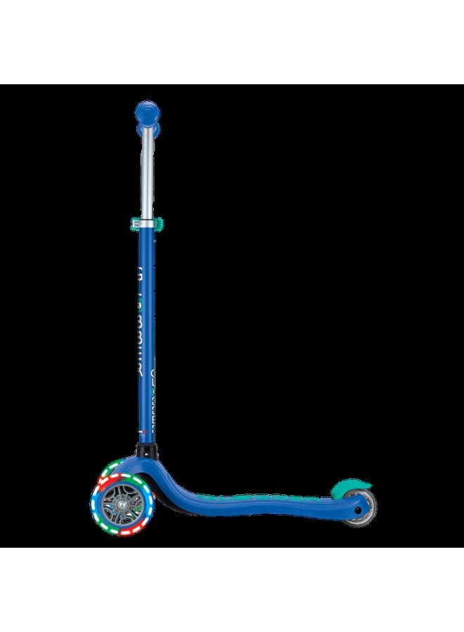 GLOBBER سكوتر أطفال بريمو بلس مع أضواء LED - سكوتر ثلاثي العجلات قابل للتعديل وقابل للطي - أزرق داكن وأخضر - Image 4