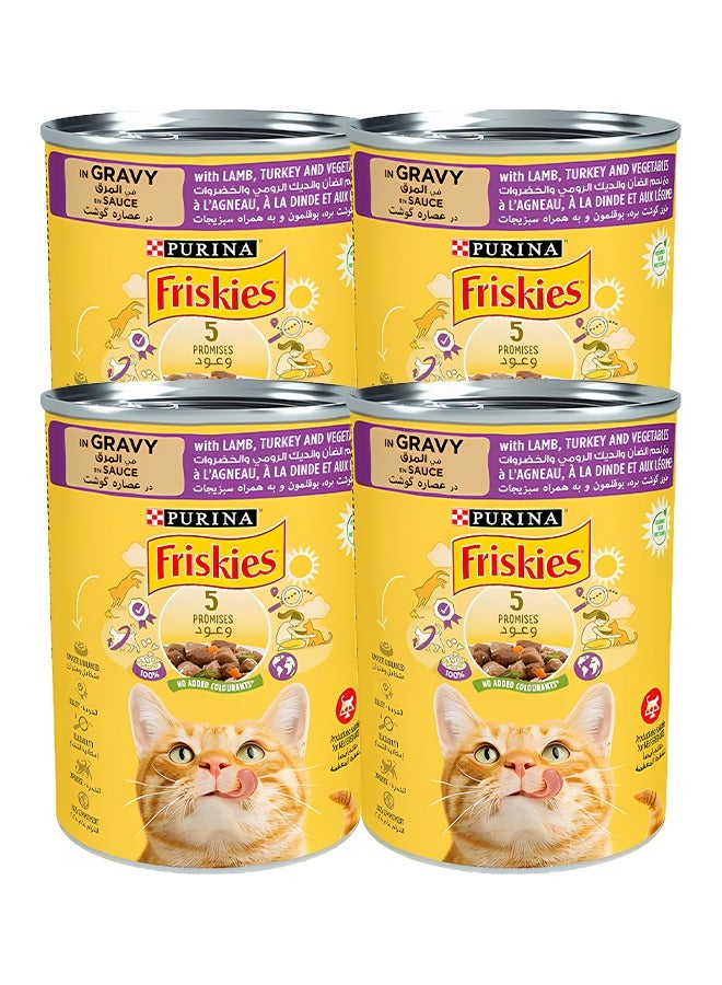 PURINA Friskies Lamb & Turkey & Vegetables in Gravy for Cats 400g*4 - Image 1