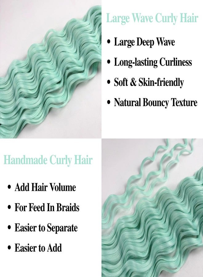 Leticia Light Green Pre stretched Briaidng Hair 26 Inch Hypoallergenic Curly Braiding Hair for Boho Braids Yaki Deep Wave Braids - Image 5