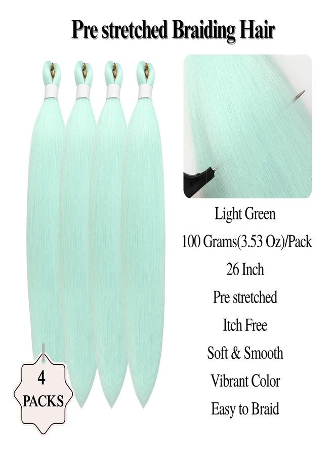 Leticia Light Green Pre stretched Briaidng Hair 26 Inch Hypoallergenic Curly Braiding Hair for Boho Braids Yaki Deep Wave Braids - Image 2