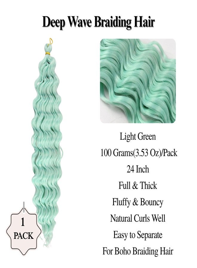 Leticia Light Green Pre stretched Briaidng Hair 26 Inch Hypoallergenic Curly Braiding Hair for Boho Braids Yaki Deep Wave Braids - Image 4