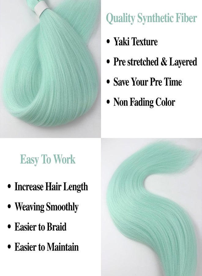 Leticia Light Green Pre stretched Briaidng Hair 26 Inch Hypoallergenic Curly Braiding Hair for Boho Braids Yaki Deep Wave Braids - Image 3