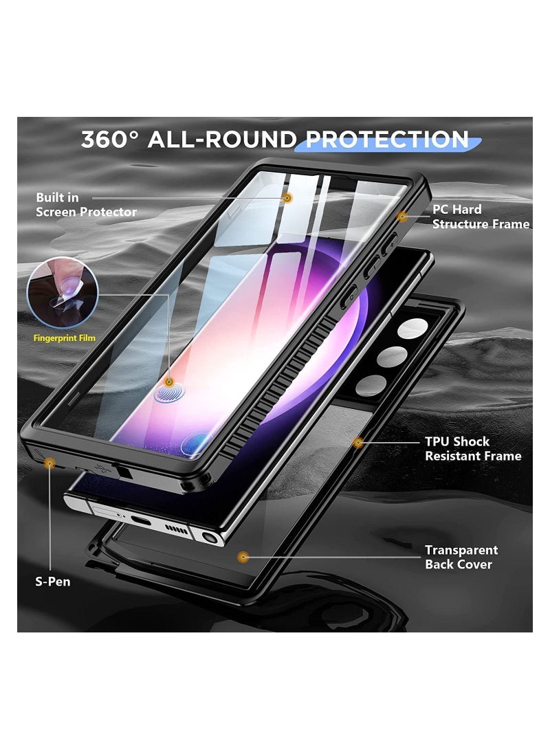 غطاء لجهاز Galaxy S23 Ultra المضاد للماء ، بمدمجات العدسة وحامي الشاشة [Real 360] حافظة صلبة مقاومة للصدمات للجهاز Galaxy S23 Ultra 5G بحجم 6.8 بوصة. - Image 5