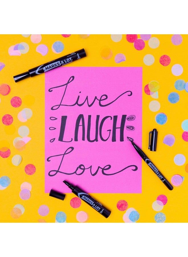 AVERY Marks A Lot Avery Permanent Marker Regular Chisel Tip Black (07888) 12 Markers - Image 2