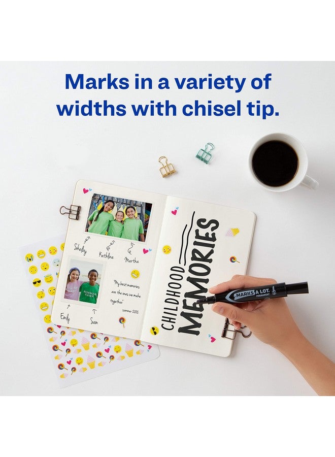 AVERY Marks A Lot Avery Permanent Marker Regular Chisel Tip Black (07888) 12 Markers - Image 4