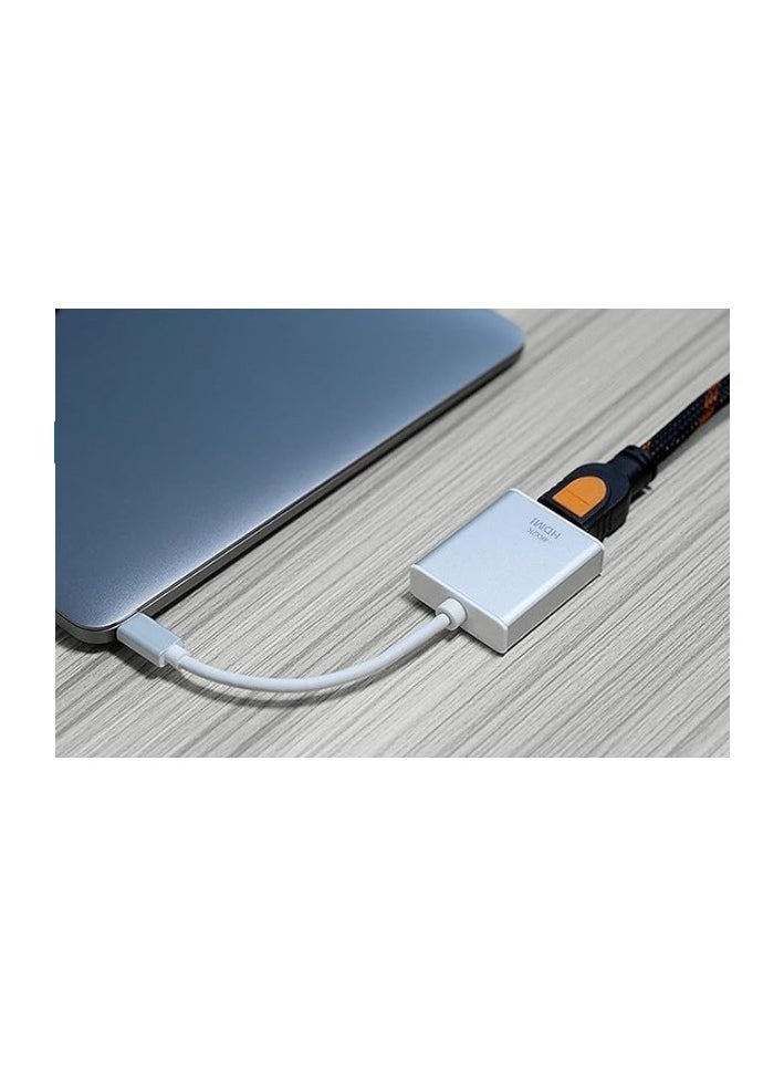 ماركة غير محددة محول متعدد المنافذ USB 3.1-C بدقة 4K، فضي اللون.  - Image 3