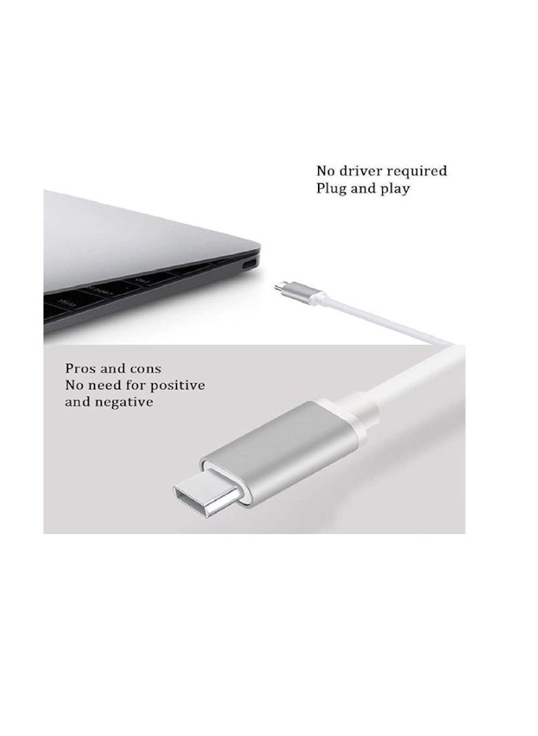 ماركة غير محددة محول متعدد المنافذ USB 3.1-C بدقة 4K، فضي اللون.  - Image 4