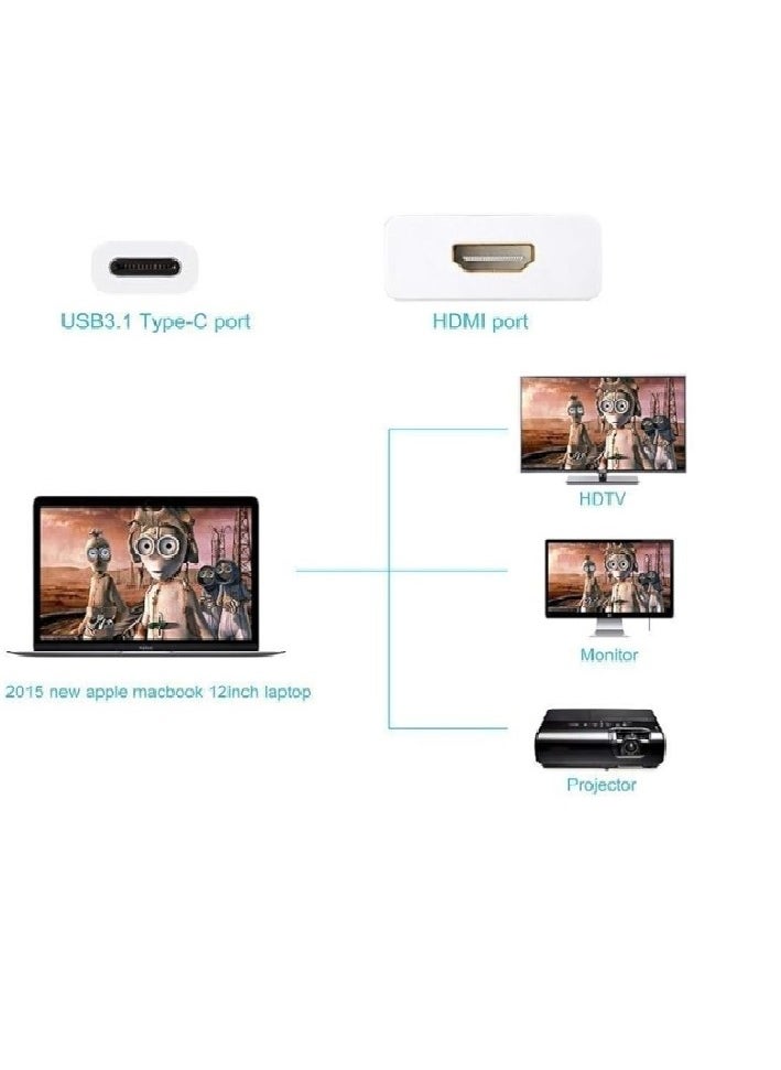 ماركة غير محددة محول متعدد المنافذ USB 3.1-C بدقة 4K، فضي اللون.  - Image 5