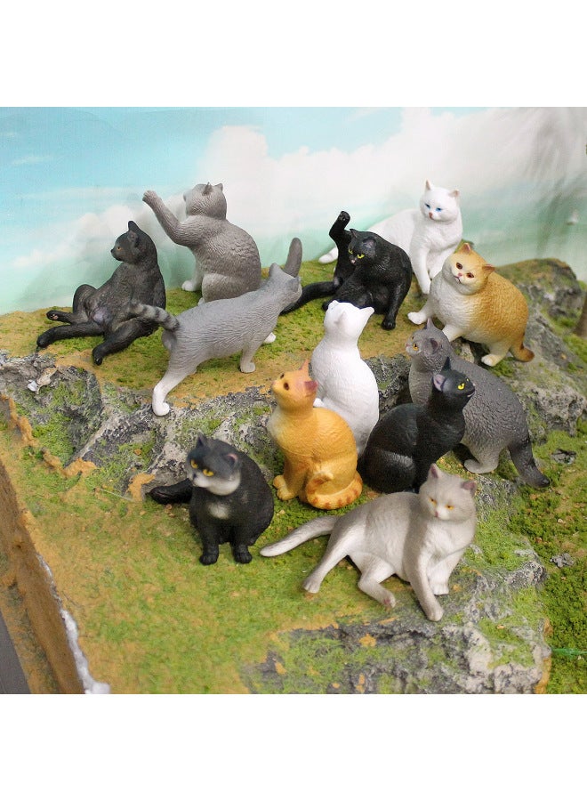 Children's Mini Simulation Pet Cat Model Orange Cat Fat Cat British Short-haired Cat Pastoral Cat Decorative Ornaments-Color:Pl127-3366 Lazy Cat 24g  - Image 3