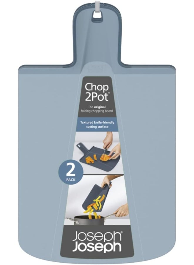 Joseph Joseph Chop2Pot Plus Folding Chopping Board Easy-Grip Handle 2-pack - Small - Sky - Image 2